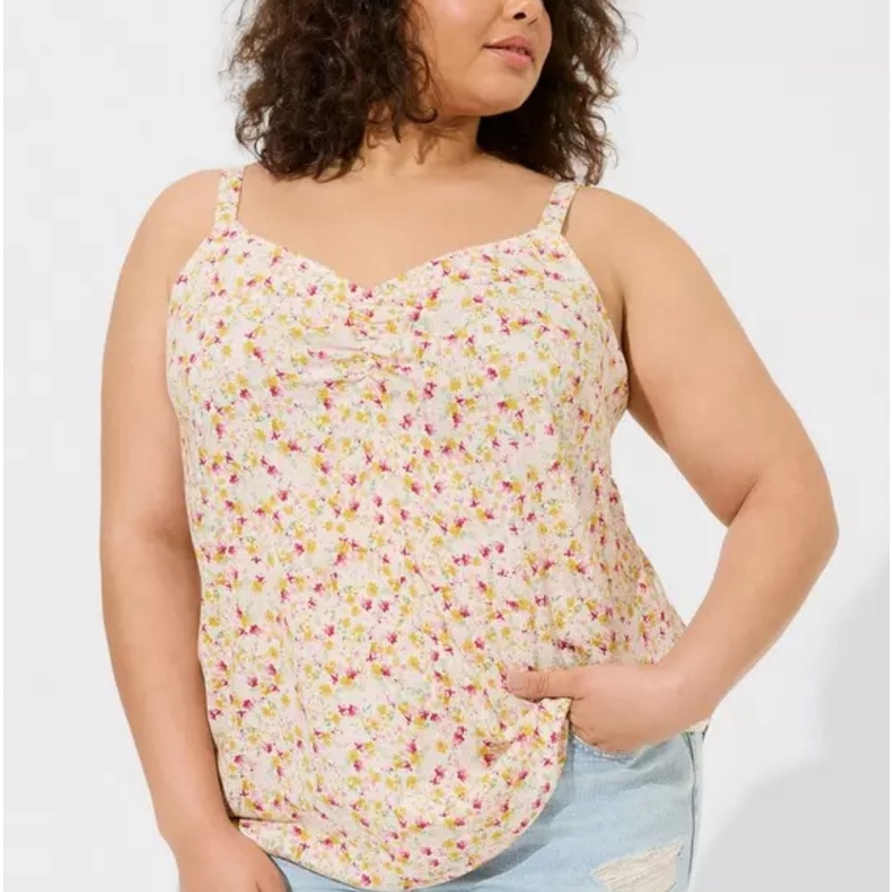 Torrid Pink and Cream Floral Camisole